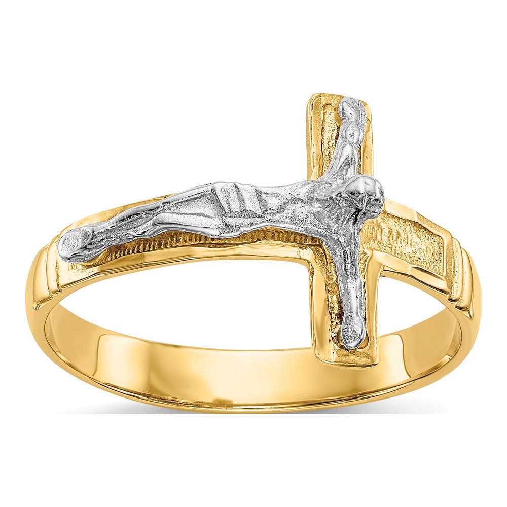 Men's 10K Two-Tone Gold Crucifix Ring
