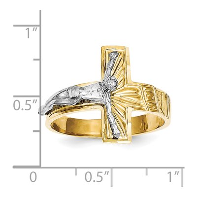 Men's 10K Two-Tone Gold Crucifix Ring – view 2