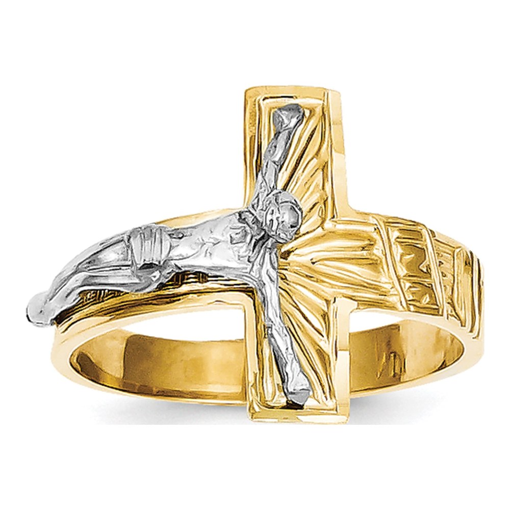 Men's 10K Two-Tone Gold Crucifix Ring