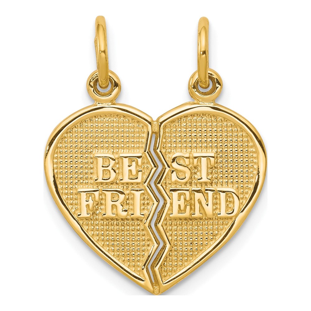 10K Yellow Gold Best Friend Heart Set Charm