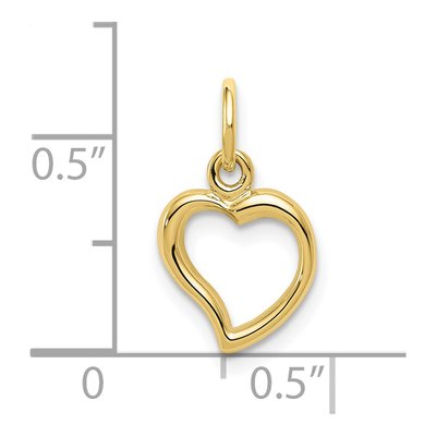 10K Yellow Gold Cut-Out Heart Pendant – view 4