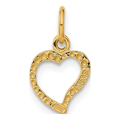 10K Yellow Gold Cut-Out Heart Pendant – view 5