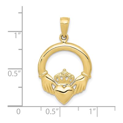 10K Yellow Gold Claddagh Pendant – view 4
