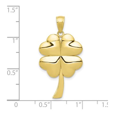 10K Yellow Gold 4-Leaf Clover Pendant – view 5