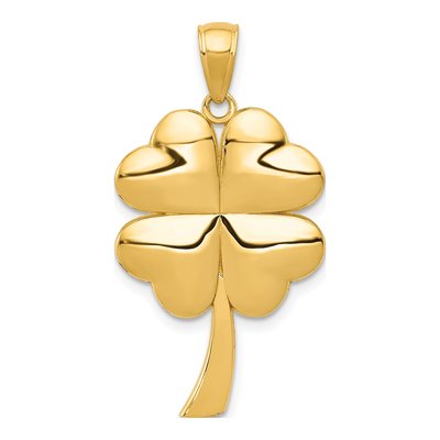 10K Yellow Gold 4-Leaf Clover Pendant
