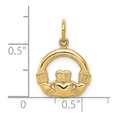 10K Yellow Gold Claddagh Pendant – view 4