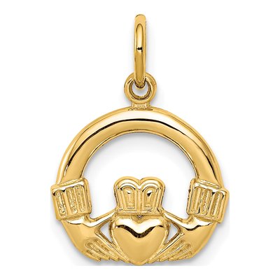 10K Yellow Gold Claddagh Pendant