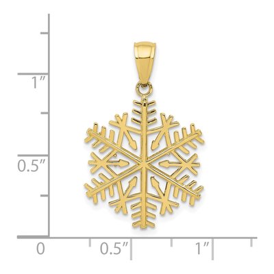 10K Yellow Gold Snowflake Pendant – view 4