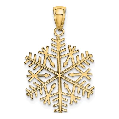 10K Yellow Gold Snowflake Pendant – view 5