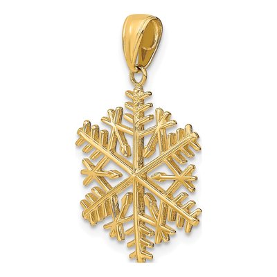 10K Yellow Gold Snowflake Pendant – view 6