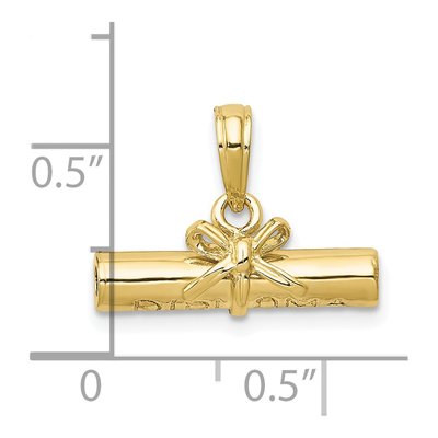 10K Yellow Gold 3-D Diploma Pendant – view 4