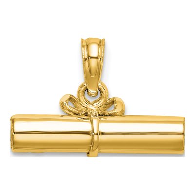 10K Yellow Gold 3-D Diploma Pendant – view 5