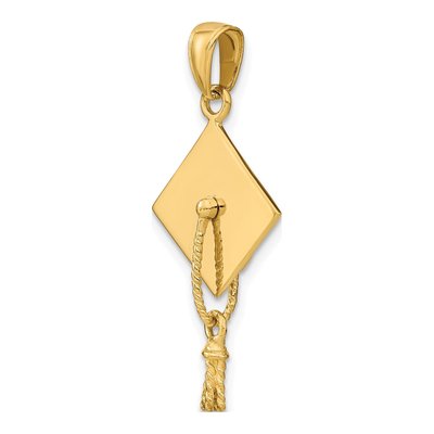 10K Yellow Gold Graduation Cap Pendant – view 6