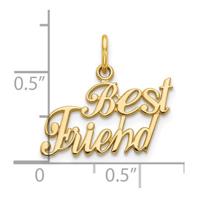 10K Yellow Gold BEST Friend Pendant – view 4