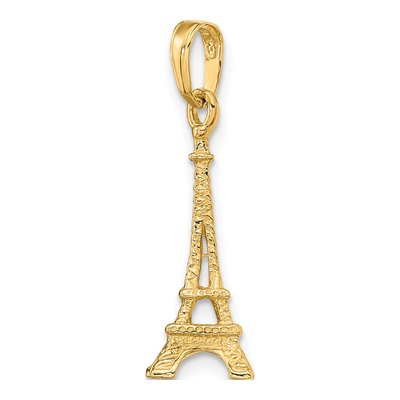 10K Yellow Gold 3D Eiffel Tower Pendant – view 6