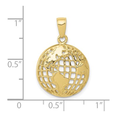 10K Yellow Gold Globe Pendant – view 4