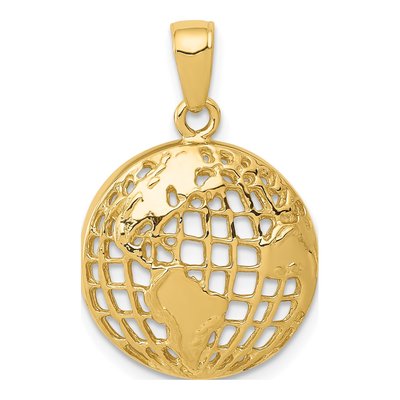 10K Yellow Gold Globe Pendant