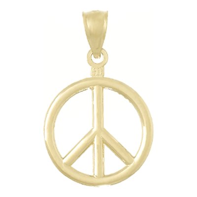 10K Yellow Gold 3-D Peace Sign Pendant – view 5