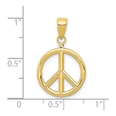 10K Yellow Gold 3-D Peace Sign Pendant – view 6