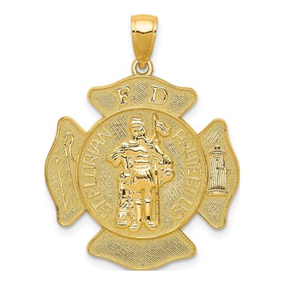 10K Yellow Gold St Florian Fire Dept Pendant