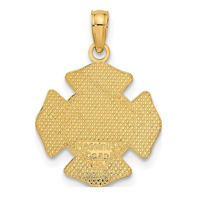 10K Yellow Gold St Florian Fire Dept Pendant – view 4