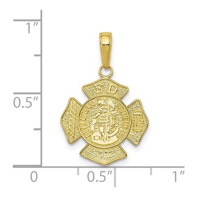 10K Yellow Gold St Florian Fire Dept Pendant – view 5