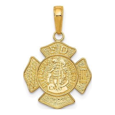 10K Yellow Gold St Florian Fire Dept Pendant