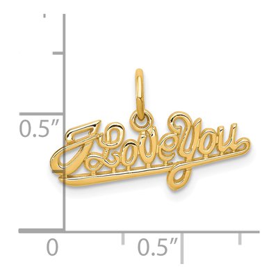 10K Yellow Gold I LOVE YOU Script Charm – view 4