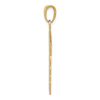10K Yellow Gold Large Caduceus Pendant – view 3