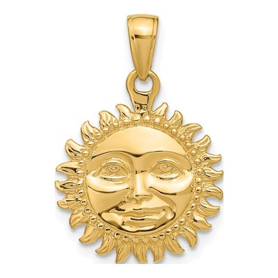 10K Yellow Gold Reversible Sun Pendant – view 4