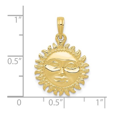 10K Yellow Gold Reversible Sun Pendant – view 6