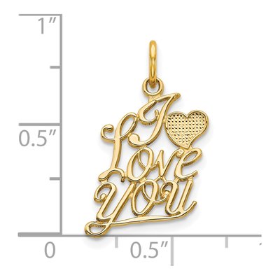 10K Yellow Gold I LOVE YOU Pendant – view 4