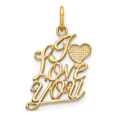10K Yellow Gold I LOVE YOU Pendant