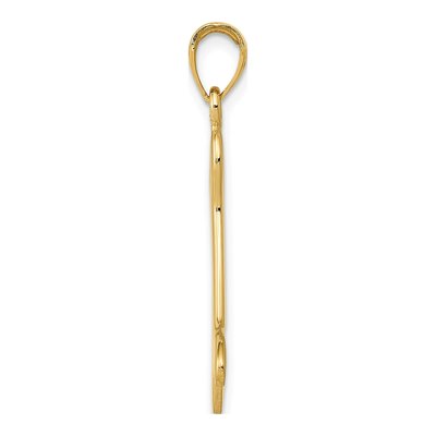 10K Yellow Gold 3D Dog Bone Pendant – view 3
