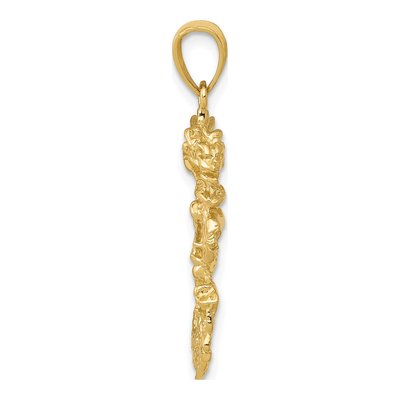 10K Yellow Gold 3D Dragon Pendant – view 3