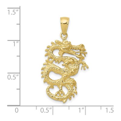 10K Yellow Gold 3D Dragon Pendant – view 4