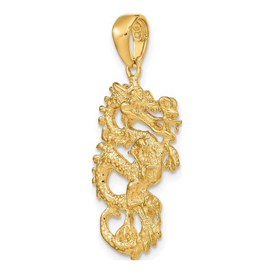 10K Yellow Gold 3D Dragon Pendant – view 6