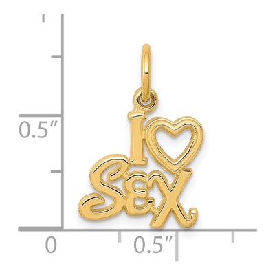10K Yellow Gold I Heart SEX Talking Charm – view 4