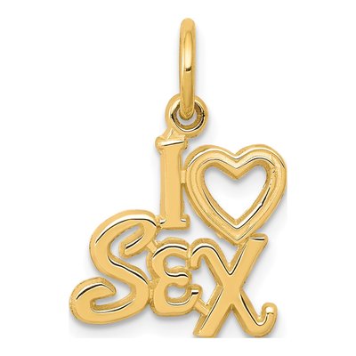 10K Yellow Gold I Heart SEX Talking Charm