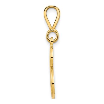 10K Yellow Gold Filigree Initial B Pendant – view 3