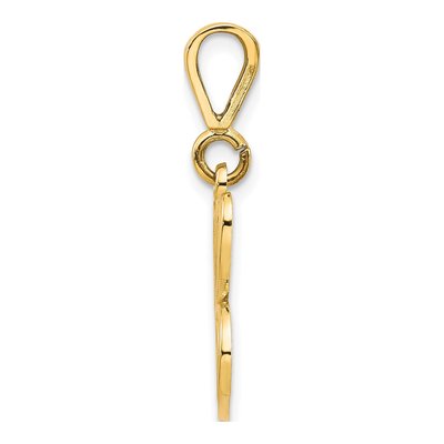 10K Yellow Gold Filigree Initial C Pendant – view 3