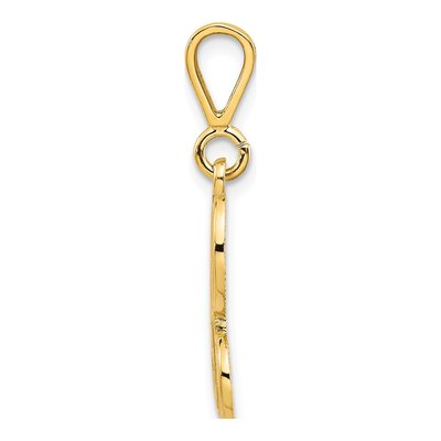 10K Yellow Gold Filigree Initial H Pendant – view 3
