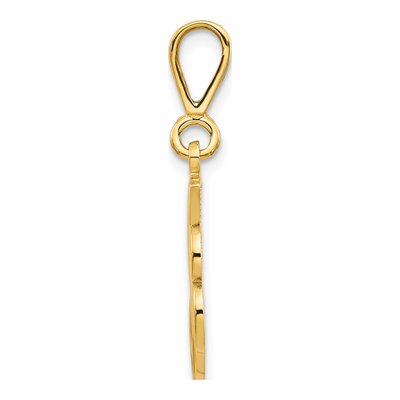 10K Yellow Gold Filigree Initial J Pendant – view 3