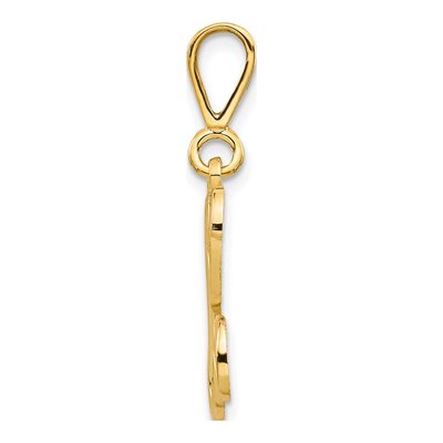 10K Yellow Gold Filigree Initial K Pendant – view 3