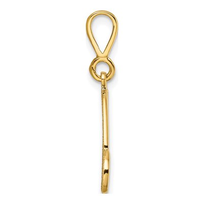10K Yellow Gold Filigree Initial M Pendant – view 3