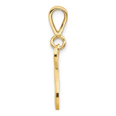 10K Yellow Gold Filigree Initial N Pendant – view 3