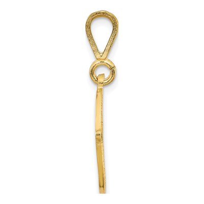 10K Yellow Gold Filigree Initial O Pendant – view 3
