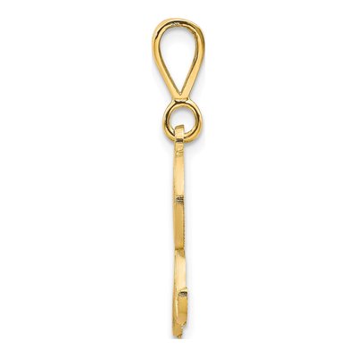 10K Yellow Gold Filigree Initial R Pendant – view 3