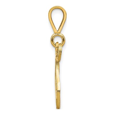 10K Yellow Gold Filigree Initial T Pendant – view 3