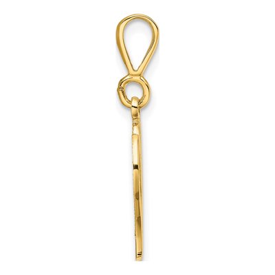 10K Yellow Gold Filigree Initial V Pendant – view 3
